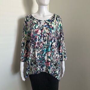 Peck & Peck, Woman’s Size XL Multicolor Abstract Blouse